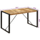 Rezza Dining Table | 55’’ Brown Solid Mango Wood Top | Black Steel BM340511