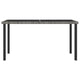 Garden Outdoor Dining Table | Gray Poly Rattan | Metal | 55’’ Glass Top BM340512