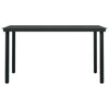 Viene Garden Outdoor Dining Table | Black Powder Coated Steel | 55" Glass Top