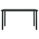 Viene Garden Outdoor Dining Table | Black Powder Coated Steel | 55" Glass Top