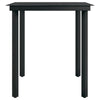 Viene Garden Outdoor Dining Table | Black Powder Coated Steel | 55" Glass Top