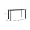 Viene Garden Outdoor Dining Table | Black Powder Coated Steel | 55’’ Glass Top BM340513