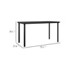 Viene Garden Outdoor Dining Table | Black Powder Coated Steel | 55" Glass Top