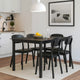 Viene Garden Outdoor Dining Table | Black Powder Coated Steel | 55" Glass Top