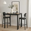 Viene Garden Outdoor Dining Table | Black Powder Coated Steel | 55" Glass Top