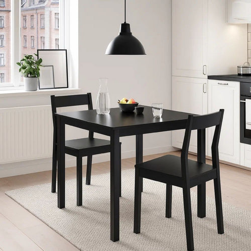 Viene Garden Outdoor Dining Table | Black Powder Coated Steel | 55" Glass Top