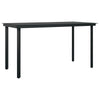 Viene Garden Outdoor Dining Table | Black Powder Coated Steel | 55" Glass Top