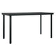 Viene Garden Outdoor Dining Table | Black Powder Coated Steel | 55" Glass Top