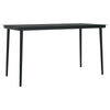 Viene Garden Outdoor Dining Table | Black Powder Coated Steel | 55" Glass Top