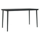 Viene Garden Outdoor Dining Table | Black Powder Coated Steel | 55" Glass Top