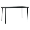 Viene Garden Outdoor Dining Table | Black Powder Coated Steel | 55" Glass Top
