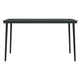 Viene Garden Outdoor Dining Table | Black Powder Coated Steel | 55" Glass Top