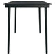 Viene Garden Outdoor Dining Table | Black Powder Coated Steel | 55" Glass Top