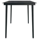 Viene Garden Outdoor Dining Table | Black Powder Coated Steel | 55’’ Glass Top BM340513
