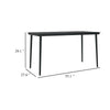 Viene Garden Outdoor Dining Table | Black Powder Coated Steel | 55" Glass Top