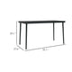 Viene Garden Outdoor Dining Table | Black Powder Coated Steel | 55" Glass Top
