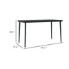 Viene Garden Outdoor Dining Table | Black Powder Coated Steel | 55’’ Glass Top BM340513