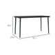 Viene Garden Outdoor Dining Table | Black Powder Coated Steel | 55’’ Glass Top BM340513