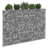 Gabion Raised Flower Bed Planter | Angled Geometric Silver Steel | 59"