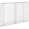 Gabion Raised Flower Bed Planter | Angled Geometric Silver Steel | 59’’ BM340515