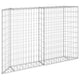 Gabion Raised Flower Bed Planter | Angled Geometric Silver Steel | 59’’ BM340515