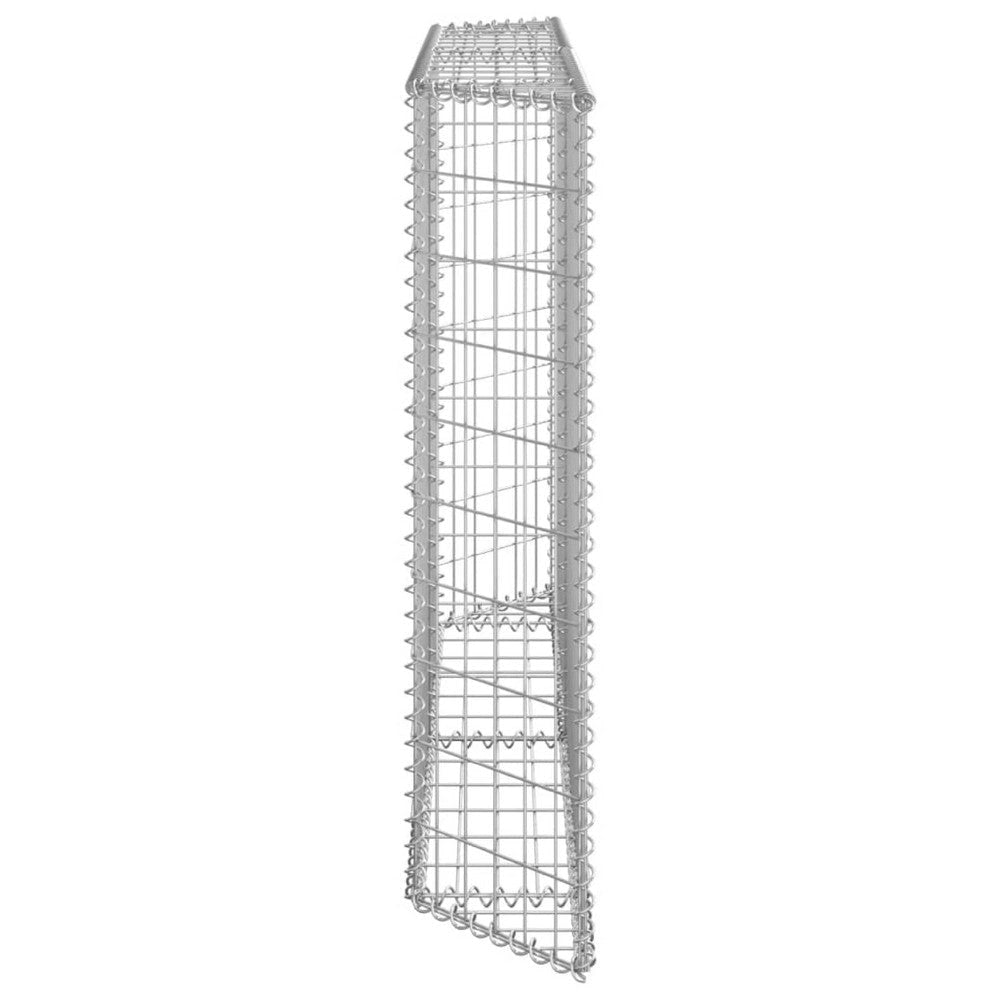 Gabion Raised Flower Bed Planter | Angled Geometric Silver Steel | 59’’ BM340515