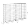 Gabion Raised Flower Bed Planter | Angled Geometric Silver Steel | 59’’ BM340515