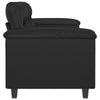 2 Seater Sofa | Black Faux Leather | Tufted Cushions | Steel | 59’’ BM340516