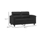 2 Seater Sofa | Black Faux Leather | Tufted Cushions | Steel | 59’’ BM340516