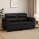 2 Seater Sofa | Black Faux Leather | Tufted Cushions | Steel | 59"