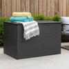 Outdoor Storage Box | Black Poly Rattan | Powder-Coated Steel | 59"