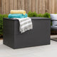 Outdoor Storage Box | Black Poly Rattan | Powder-Coated Steel | 59"