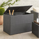 Outdoor Storage Box | Black Poly Rattan | Powder-Coated Steel | 59"