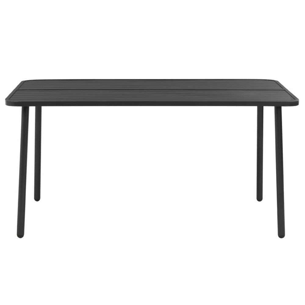 Outdoor Dining Table | Gray Powder-Coated Steel | Rectangular 59’’ Top BM340518