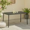 Outdoor Dining Table | Gray Powder-Coated Steel | Rectangular 59" Top