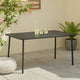 Outdoor Dining Table | Gray Powder-Coated Steel | Rectangular 59" Top