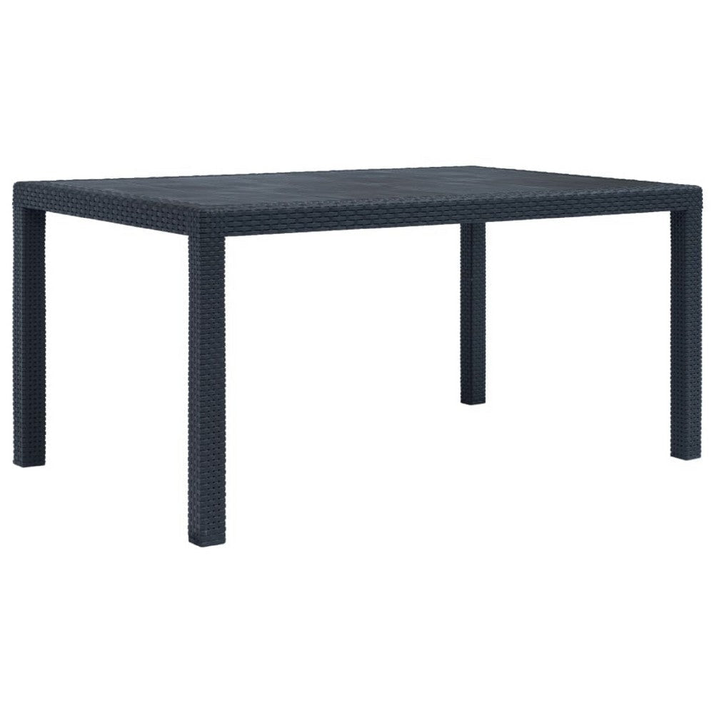 Garden Dining Table | UV & Water-Resistant | Anthracite Gray Finish | 59"