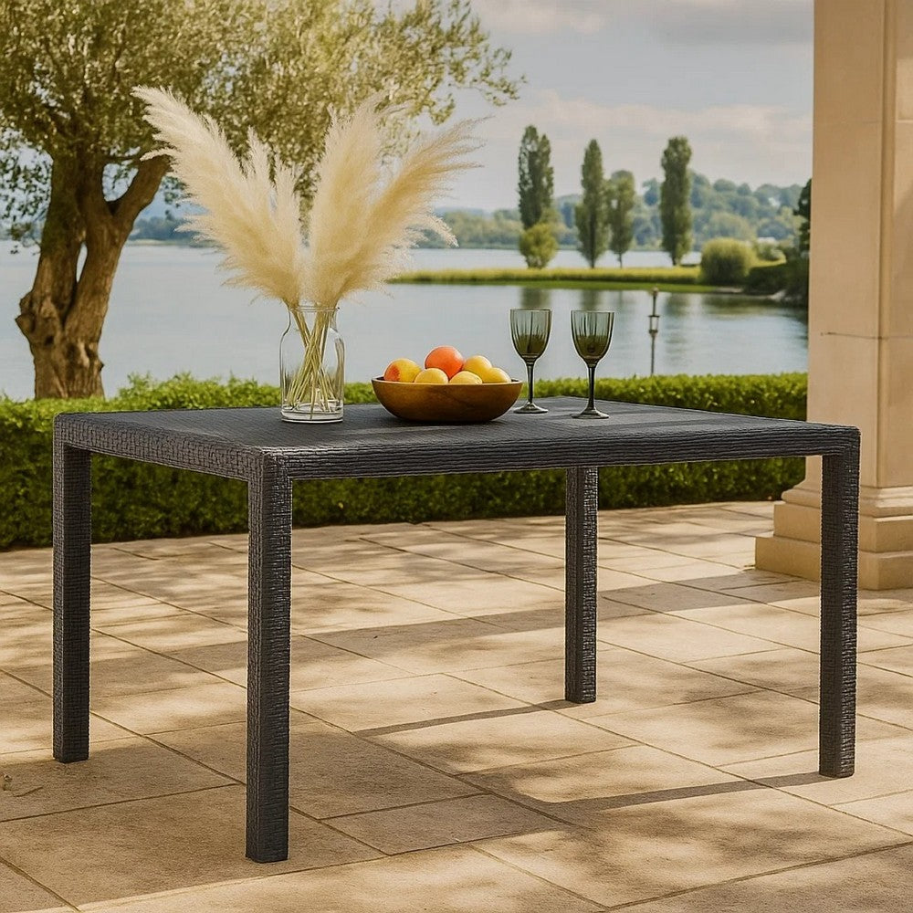 Garden Dining Table | UV & Water-Resistant | Anthracite Gray Finish | 59"