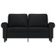 2 Seater Sofa | Nailhead Trim Black Faux Leather Cushions | 60’’ BM340520