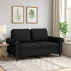 2 Seater Sofa | Nailhead Trim Black Faux Leather Cushions | 60"