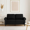 2 Seater Sofa | Nailhead Trim Black Faux Leather Cushions | 60"