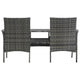 Garden Bench w Center Tea Table | Anthracite Gray Wicker Rattan | 60’’ BM340521