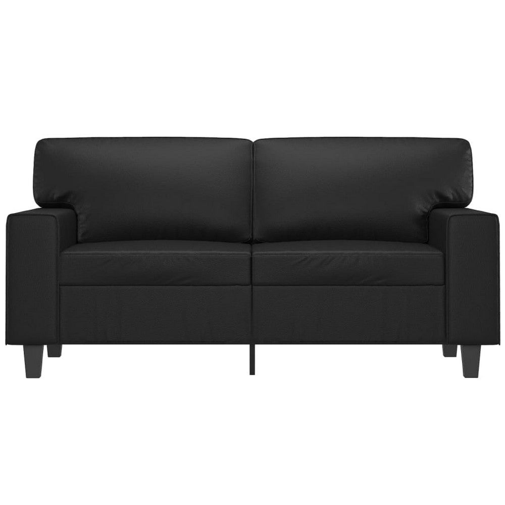 Living Room Sofa | Black Faux Leather Cushions | 61’’ 2 Seater BM340522