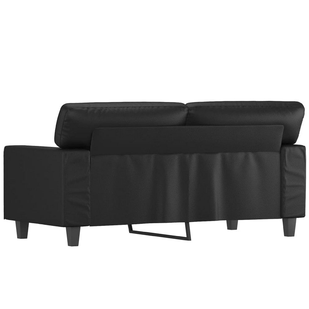 Living Room Sofa | Black Faux Leather Cushions | 61’’ 2 Seater BM340522