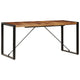 Rezza Dining Table | 63" Brown Solid Mango Wood Top | Black Steel