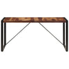 Rezza Dining Table | 63" Brown Solid Mango Wood Top | Black Steel