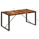 Rezza Dining Table | 63" Brown Solid Mango Wood Top | Black Steel