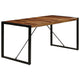 Rezza Dining Table | 63" Brown Solid Mango Wood Top | Black Steel