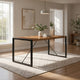 Rezza Dining Table | 63" Brown Solid Mango Wood Top | Black Steel