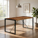 Rezza Dining Table | 63" Brown Solid Mango Wood Top | Black Steel